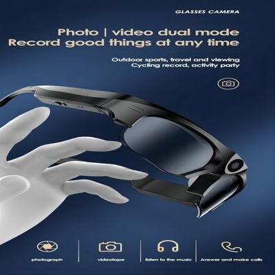 開いた耳音楽のループ録音のBluetoothの動く自転車に乗るビデオ サングラス