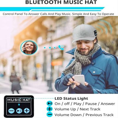 Bluetoothのスピーカーの調節可能なbluetoothの帽子の屋外スポーツのための無線スマートな拡声器付き電話の帽子が付いている帽子