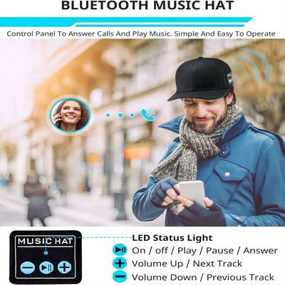 野球のスポーツ、アイス スケート等の屋外スポーツのためのハイファイ音と調節可能な無線bluetoothのスピーカーの帽子、Washable+