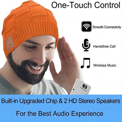 オレンジBluetoothの帽子の帽子の無線ヘッドホーン聞く音楽ハンズフリー呼出し