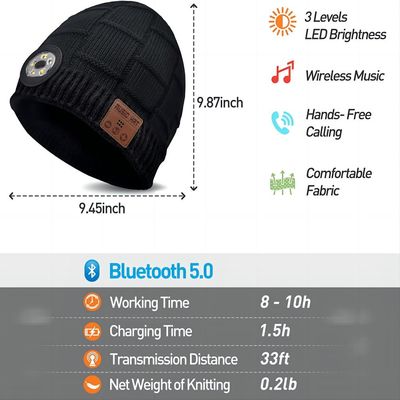 スケートで滑ることBluetooth LEDの帽子の懐中電燈音楽プレーバックを歩かせているキャンプ犬をハイキングする