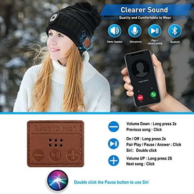 上昇のハイキングの自転車に乗る循環のためのLEDのヘッドライトが付いている充電電池のBluetoothの帽子の帽子