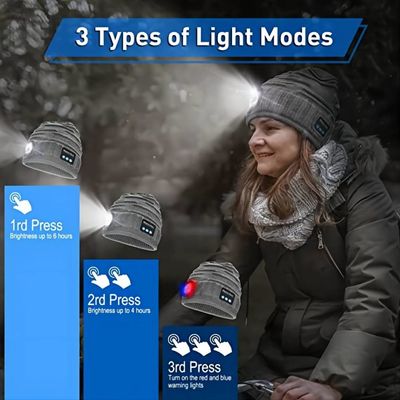 夜釣シャベルの雪のためのRechargable電池のBluetoothの懐中電燈の帽子