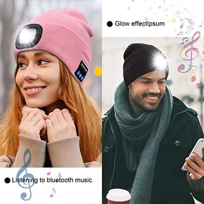 無線ヘッドホーンの誕生日プレゼントが付いているLEDのヘッドライトのBluetoothの4つのヘッドホーンの帽子