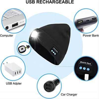 無線ヘッドホーンの誕生日プレゼントが付いているLEDのヘッドライトのBluetoothの4つのヘッドホーンの帽子