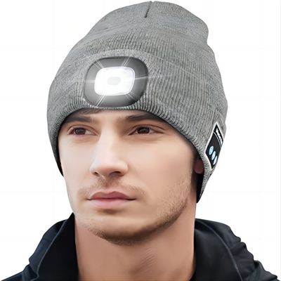 マイクロフォンで造られるLEDのニットのBluetoothのヘッドホーンの帽子12hoursの演劇の時間