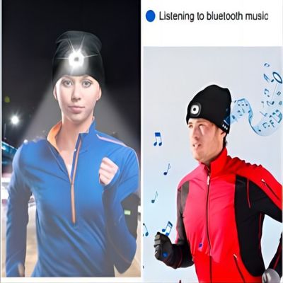 軽い無線ヘッドホーン音楽帽子が付いている懐中電燈のBluetoothの男女兼用の帽子