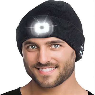 軽い無線ヘッドホーン音楽帽子が付いている懐中電燈のBluetoothの男女兼用の帽子