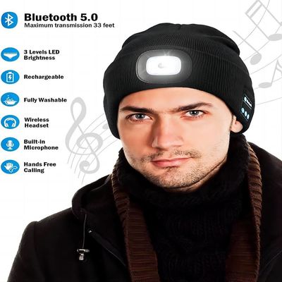 夜働きのための懐中電燈のBluetoothのヘッドホーンの帽子音楽電話答え