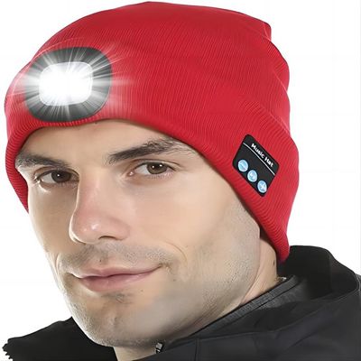 夜歩くことのための4つのLEDライトが付いている電話音楽プレーバックのBluetooth LEDの帽子