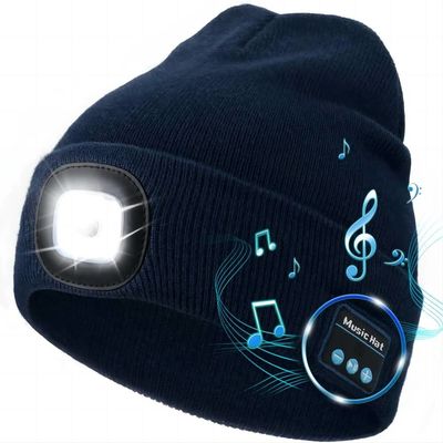 3調節可能なLEDのライトが付いている無線Bluetoothのヘッドホーンの帽子を働かせる冬夜