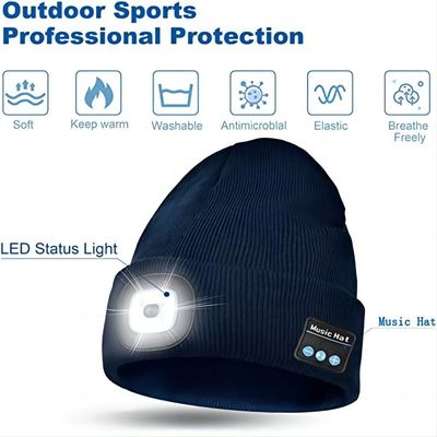 3調節可能なLEDのライトが付いている無線Bluetoothのヘッドホーンの帽子を働かせる冬夜