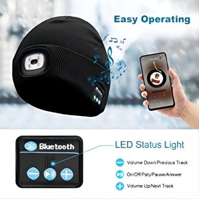 ヘッドライトが付いているLED Bluetoothの帽子は、男女兼用USB Rechargable自由なヘッドライトの女性に人をお父さんのためのギフト彼夫渡す