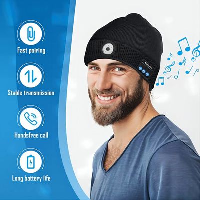 LED Bluetoothのビデオ帽子、音楽の5.0-megapixel HDの決断の身につけられる携帯用ビデオ・カメラはパトロールのためのヘッドライトを楽しむ