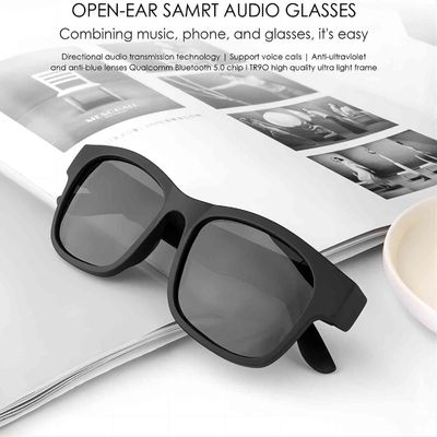 開いた耳のヘッドホーンの黒いBluetoothのサングラスの音量調節反紫外線レンズ